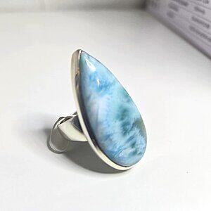 NWT Large Larimar Sterling Ring Size 7